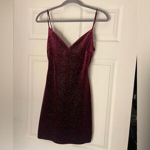 B. Darlin Sparkling Burgundy Mini Dress Size Medium